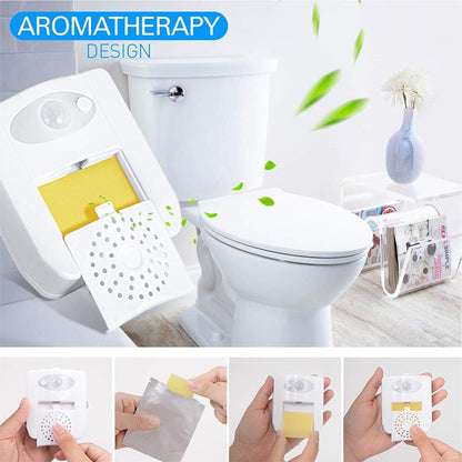Motion Sensor Toilet Night Light with Aromatherapy Diffuser - 16 Colour Changing LED Bowl Lamp - Smart Activated Bathroom Air Freshener and Night Safety Light Tristar Online