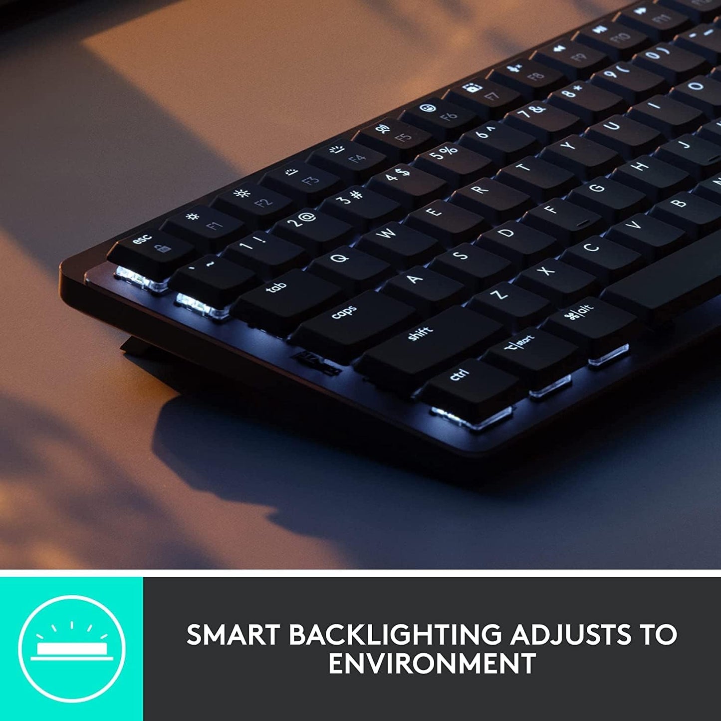 Logitech MX Mechanical Mini Wireless Illuminated Keyboard, Tactile Quiet Switches, Backlit, Bluetooth, USB-C, MacOS, Windows, Linux, iOS, Android (Copy) Logitech