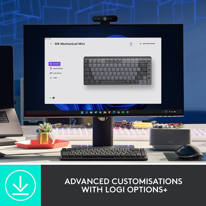 Logitech MX Mechanical Mini Wireless Illuminated Keyboard, Tactile Quiet Switches, Backlit, Bluetooth, USB-C, MacOS, Windows, Linux, iOS, Android (Copy) Logitech