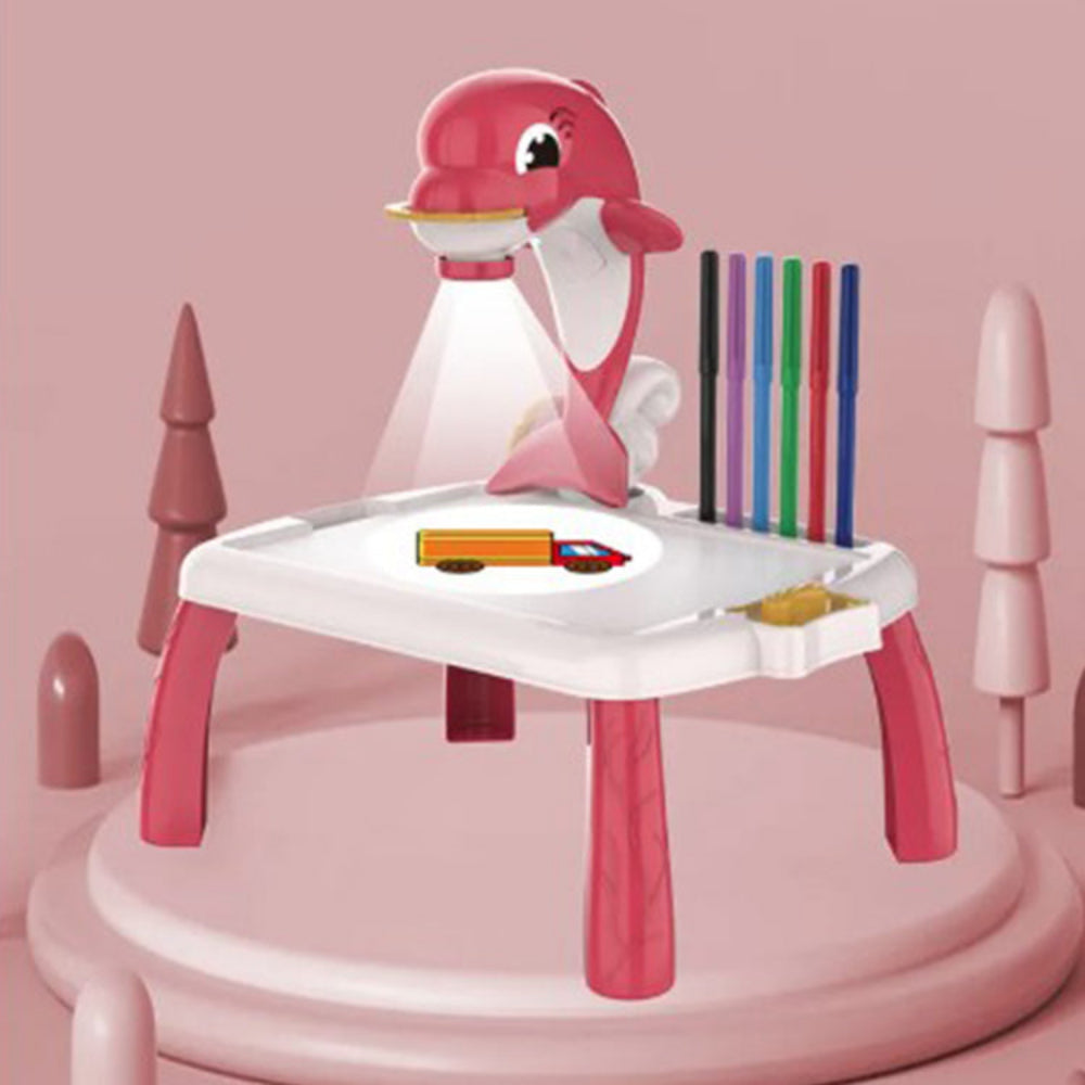 Kids Drawing Projector Table – LED Track & Draw Board | Dolphin Design | Educational Toy Ages 3+ Tristar Online