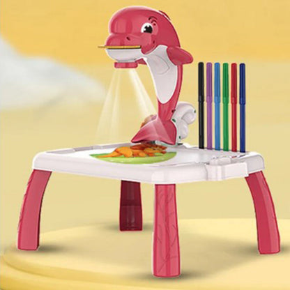 Kids Drawing Projector Table – LED Track & Draw Board | Dolphin Design | Educational Toy Ages 3+ Tristar Online