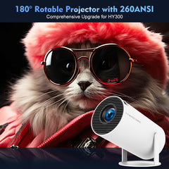 Magcubic HY300 Pro Portable 4K Decoding Projector - WiFi6, Android 11, Bluetooth 5.0 - Ultra-Sharp Imaging, Smart Connectivity, Superior Audio - White