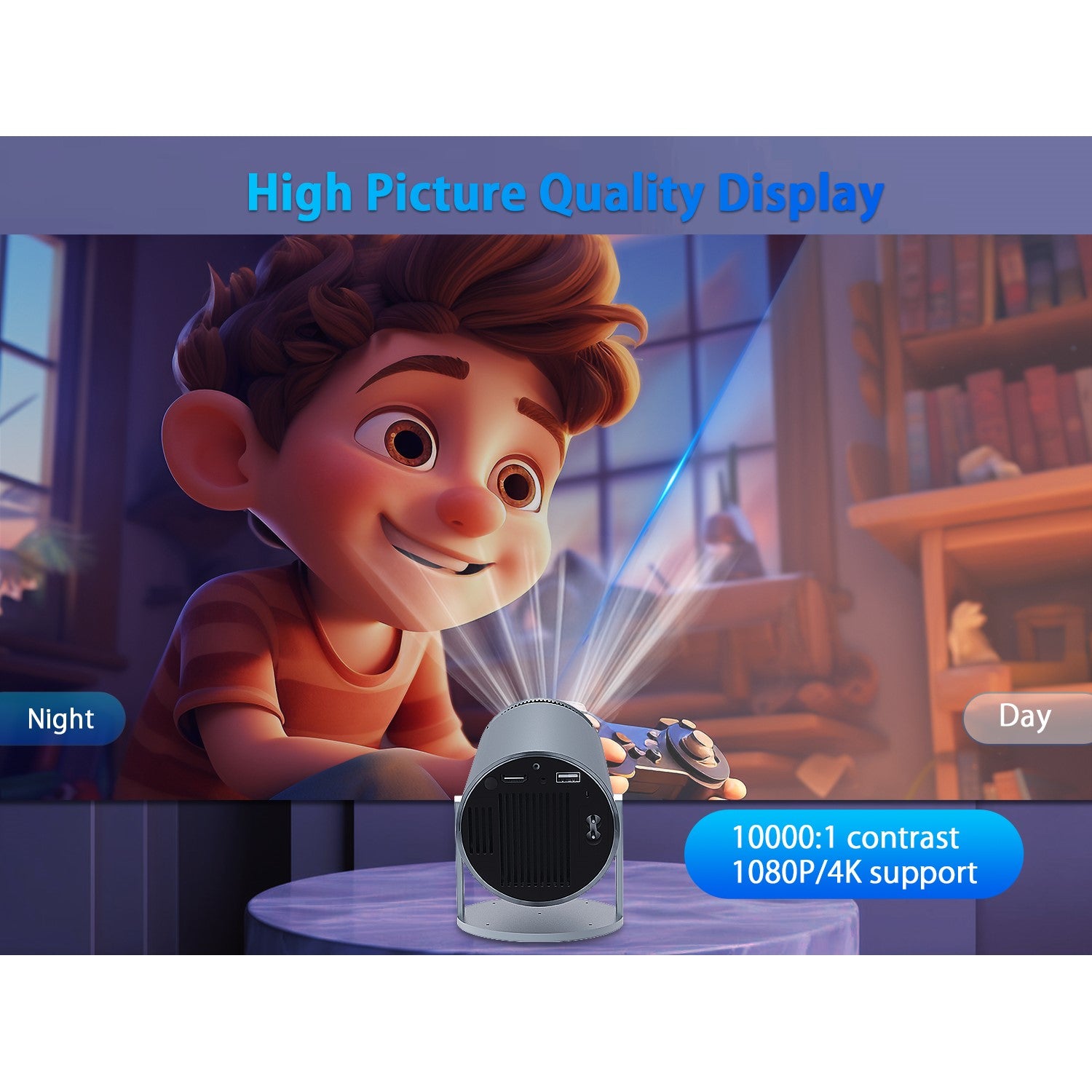 Magcubic HY300 Pro Portable 4K Decoding Projector - WiFi6, Android 11, Bluetooth 5.0 - Ultra-Sharp Imaging, Smart Connectivity, Superior Audio - ( OP ) Magcubic