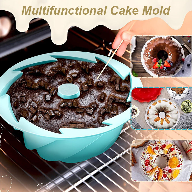 Pink Non-Stick Silicone Cyclone Cake Pan Set (10 Molds) - Perfect for Desserts Tristar Online