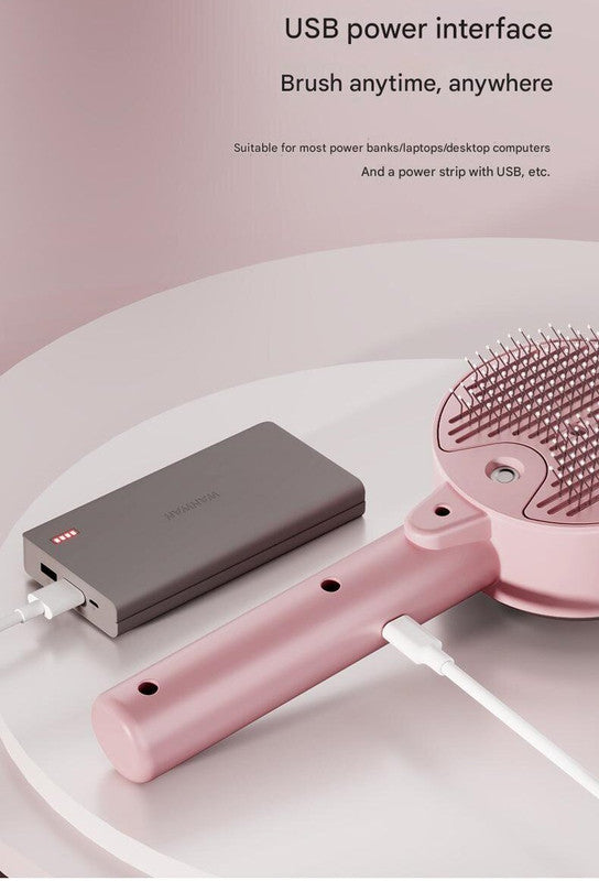 Pink Rechargeable Pet Grooming Brush with UVC Sterilizer & Mist Spray Tristar Online