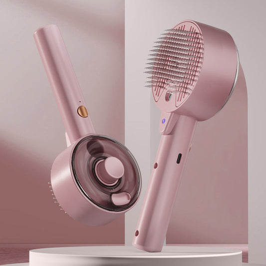 Pink Rechargeable Pet Grooming Brush with UVC Sterilizer & Mist Spray Tristar Online