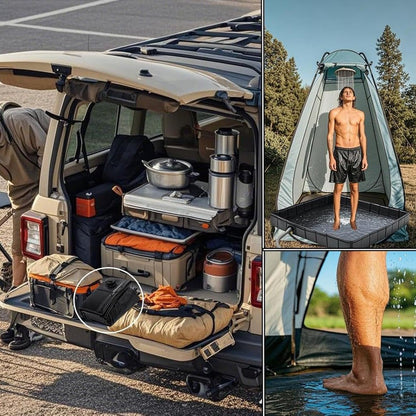 Portable Camping Shower Base - Collapsible Water Containment Tray with Drain for Outdoor Tents Tristar Online