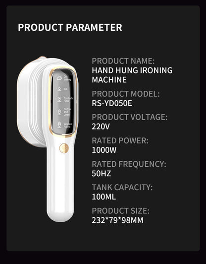 Portable Handheld Garment Steamer & Mini Iron - Smart Temperature Control, Rapid Heating & Powerful Steam for All Fabrics(White) Tristar Online