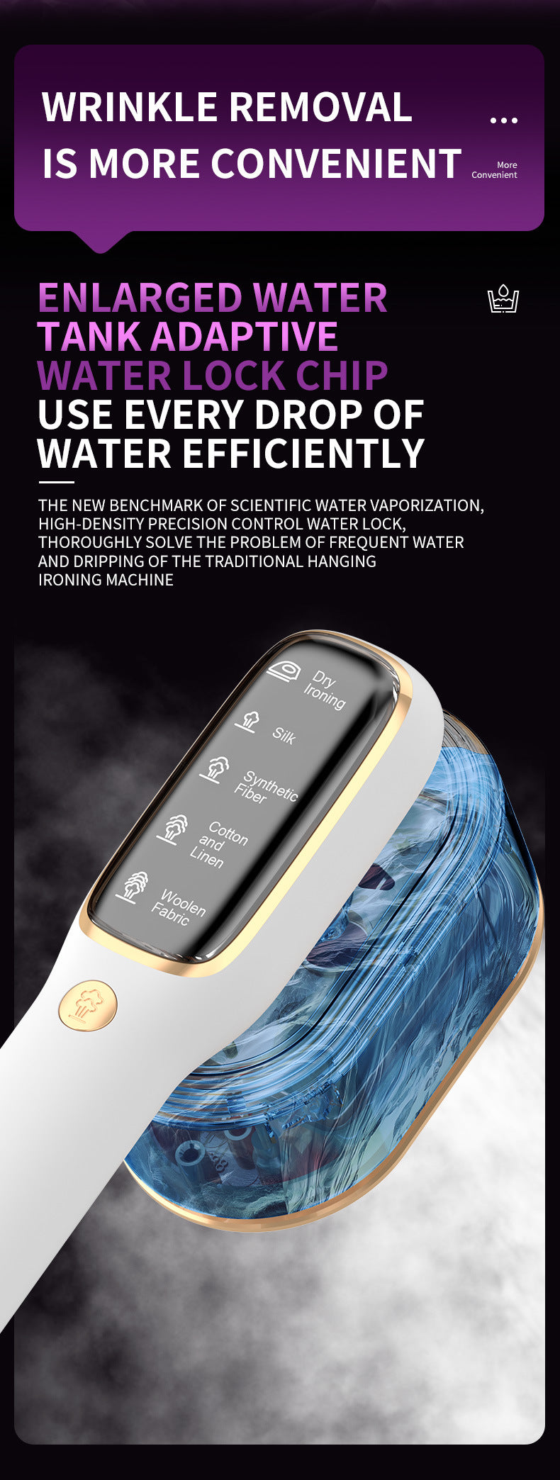 Portable Handheld Garment Steamer & Mini Iron - Smart Temperature Control, Rapid Heating & Powerful Steam for All Fabrics(White) Tristar Online