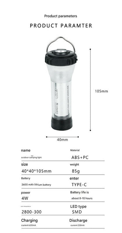 Portable Outdoor Camping Lantern with Tripod Stand, Soft Light Diffuser & USB-C Charging(blue) Tristar Online