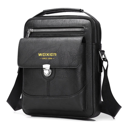 Premium PU Leather Crossbody Bag for Men - Vintage Black Shoulder Bag Tristar Online