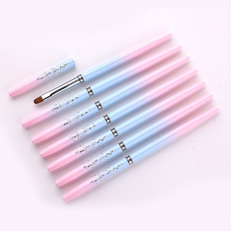 Professional Nail Art Brush Kit (15pcs) - Gradient Handles Manicure Tools Tristar Online
