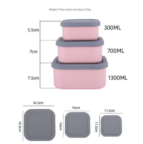 Purple 3-Piece Stackable Silicone Food Storage Container Set - Microwave Safe Lunch Boxes (300/700/1300ml) Tristar Online