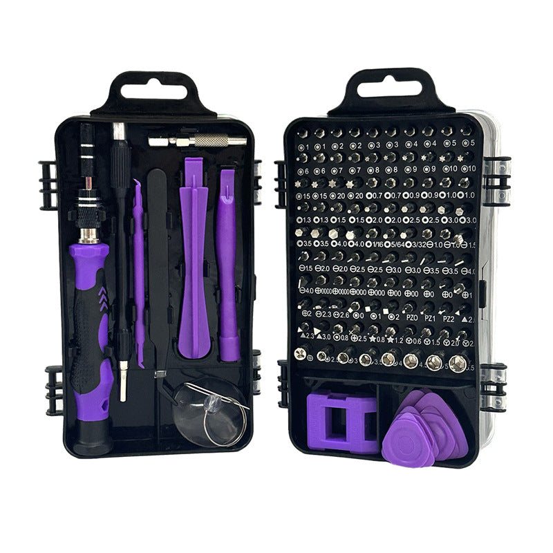 Purple and Black Professional 115-in-1 Precision Screwdriver Set - Magnetic Repair Tool Kit for PC, Laptop, Phone & Electronics Tristar Online
