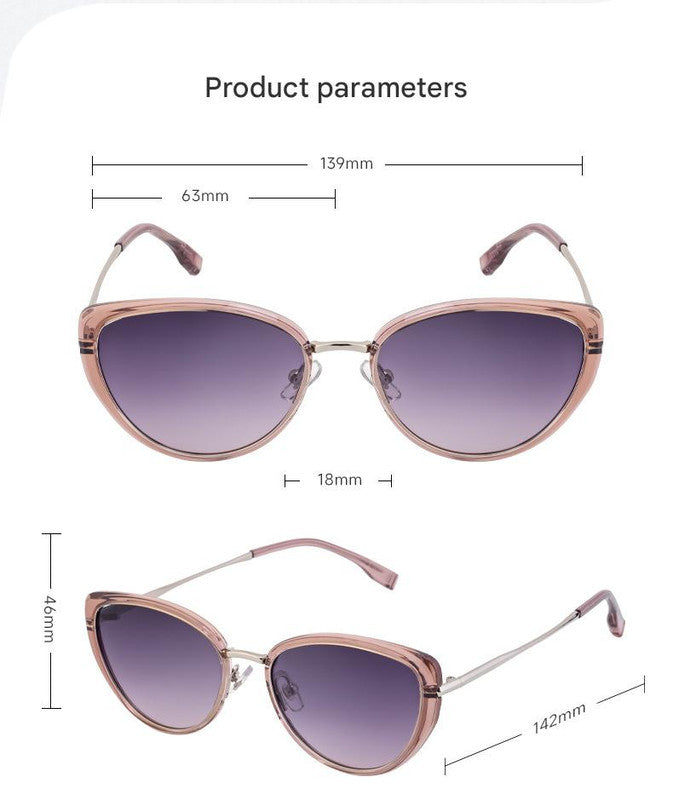 Purple Frame Chic Cat Eye Polarized Sunglasses for Women - Lightweight UV Protection Fashion Eyewear Tristar Online