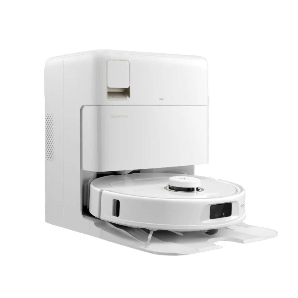 Roborock Q Revo MaxV Robot Vacuum Mop Extend 7000Pa Suction Power Liftable Brush Mop With Refill And Drainage System - White - Pristine Refurbished Roborock