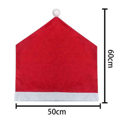 Red Festive Santa Hat Dining Chair Covers - Set of 8 for Holiday Party Decoration Tristar Online