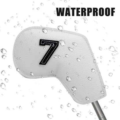 Red Golf Iron Head Covers Set of 10 - Waterproof PU Leather Club Protectors with Embroidered Numbers (3-9, P, A, S) Tristar Online