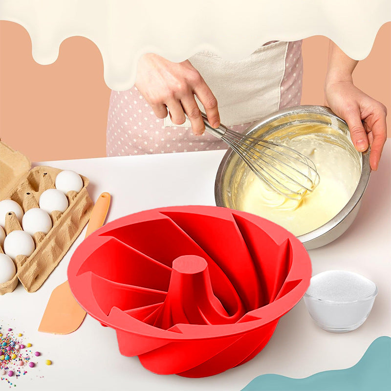 Red Non-Stick Silicone Cyclone Cake Pan Set (10 Molds) - Perfect for Desserts Tristar Online