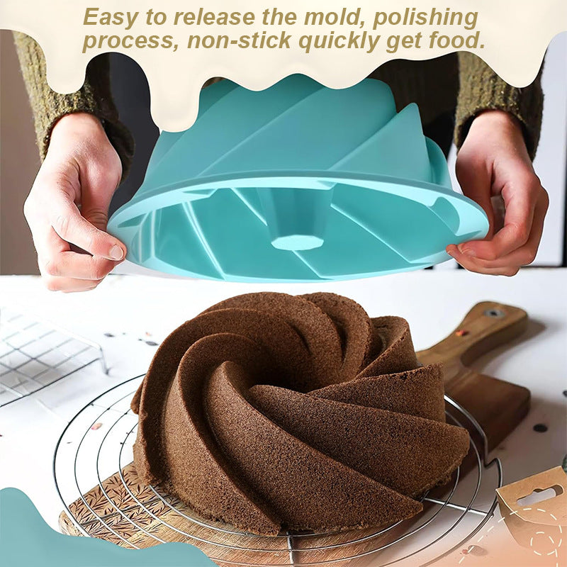 Red Non-Stick Silicone Cyclone Cake Pan Set (10 Molds) - Perfect for Desserts Tristar Online