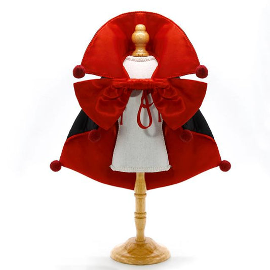 Red Regal Vampire Pet Cape | Halloween & Christmas Costume Cloak with Bow & Pom-Poms for Dogs and Cats(Size M) Tristar Online