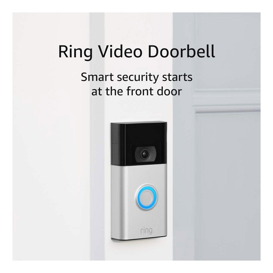 Ring Battery Video Doorbell – DIY Wireless Doorbell Camera with Head-to-Toe View, HD Video, Built-in Battery- Satin Nickel - (AU Version) Ring