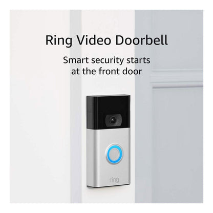 Ring Battery Video Doorbell – DIY Wireless Doorbell Camera with Head-to-Toe View, HD Video, Built-in Battery- Satin Nickel - (AU Version) Ring