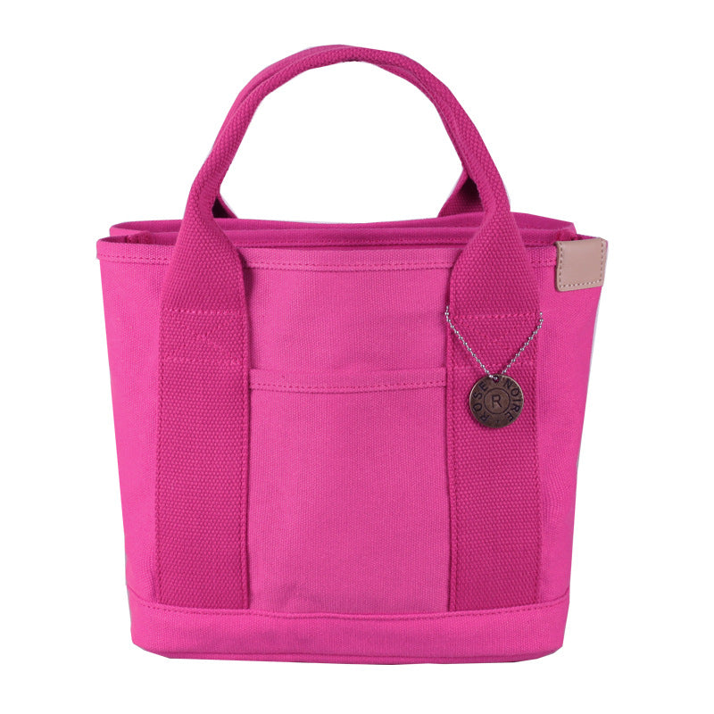 Rose red Canvas Lunch Tote Bag - Stylish Handbag with Multiple Compartments for Women Tristar Online