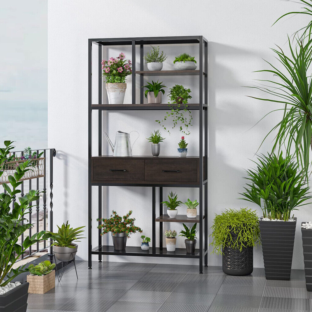 Rustic Accent Bookshelf 90CM Wide Plant Display Rack Tristar Online