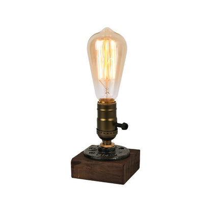 Rustic Industrial Table Lamp Vintage Wooden Base Accent Light Tristar Online