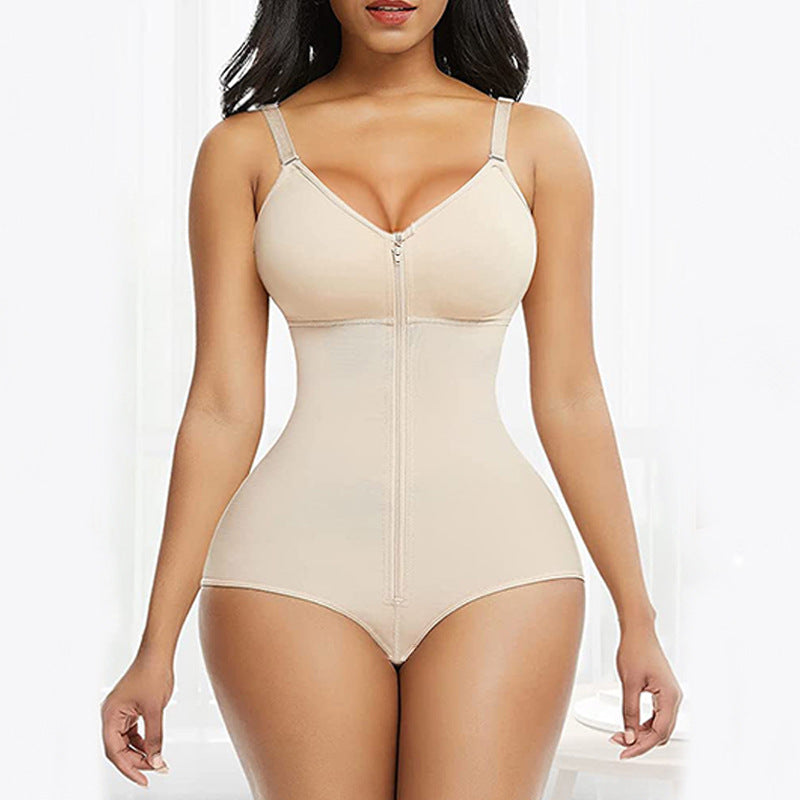 S Skin Color Women's Seamless Body-Shaping Onesie with Zipper - Abdomen Slimming and Hip Lifting Tristar Online
