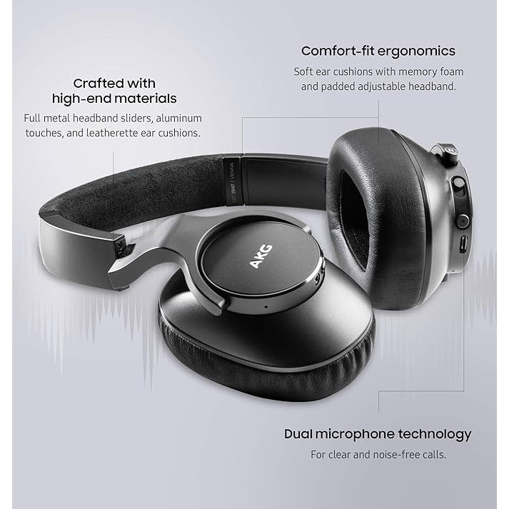 Samsung AKG - N700NCM2 Wireless Noise Cancelling On-Ear Headphones - Black - Pristine - Refurbished SAMSUNG