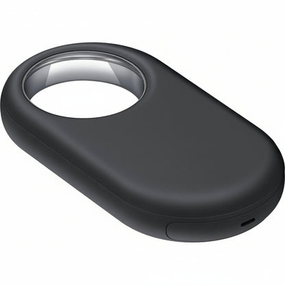 Close-up shot of SmartTag2 showing Bluetooth LE logo and smooth matte finish