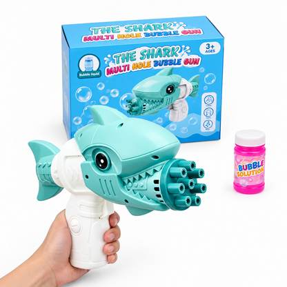 Shark Multi-Hole Bubble Gun Green High Output Bubble Blaster - Pristine - Refurbished