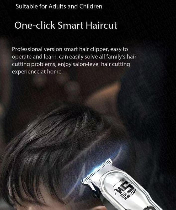Silver Professional Cordless Hair Clippers - USB Rechargeable Trimmer with LED Display for Barbers & Home Grooming Tristar Online