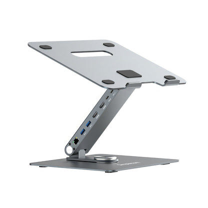 Simplecom CHT660 Adjustable Aluminium Laptop Stand with 6-Port USB-C Docking Station Dual 4K HDMI Display Tristar Online