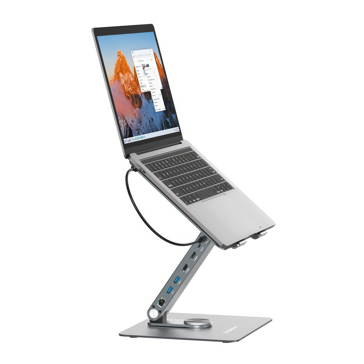Simplecom CHT660 Adjustable Aluminium Laptop Stand with 6-Port USB-C Docking Station Dual 4K HDMI Display Tristar Online