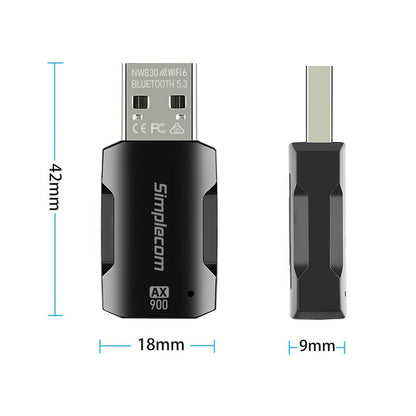 Simplecom NW830 Wi-Fi 6 and Bluetooth 5.3 Combo USB Adapter Dual Band AX900 Tristar Online