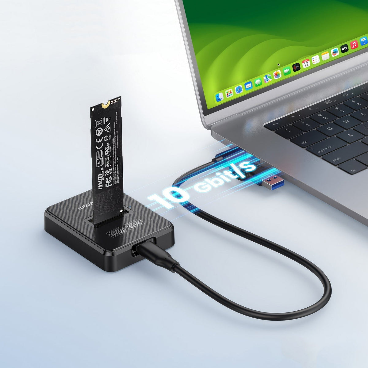 Simplecom SD511 M.2 SSD Docking Station NVMe and SATA Dual Protocol USB 3.2 Gen 2 10Gbps Tristar Online