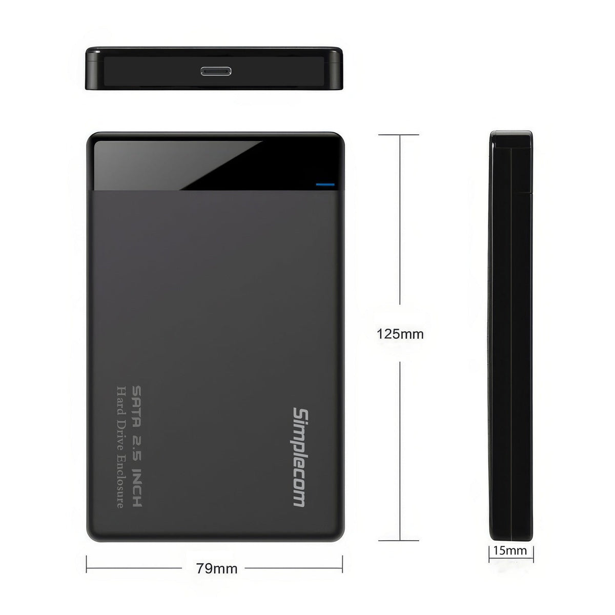 Simplecom SE109 Tool-free 2.5" SATA HDD SSD to USB-C Enclosure USB 3.2 Gen 1 Tristar Online