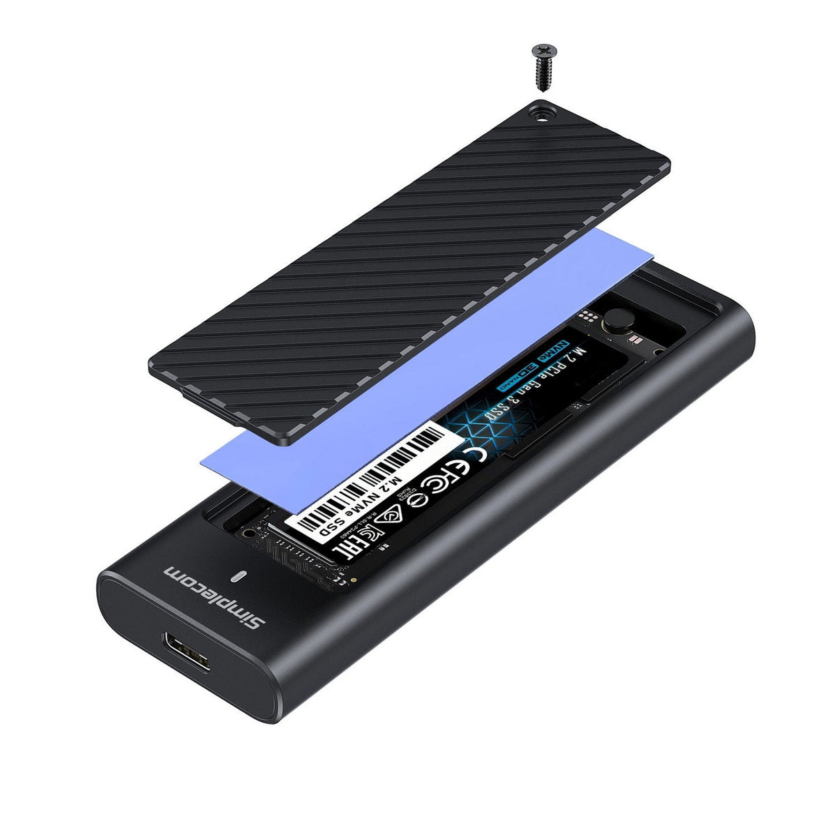 Simplecom SE538 M.2 SSD to USB 3.2 Gen 2x2 USB-C Enclosure 20Gbps NVMe SATA Dual Protocol Tristar Online