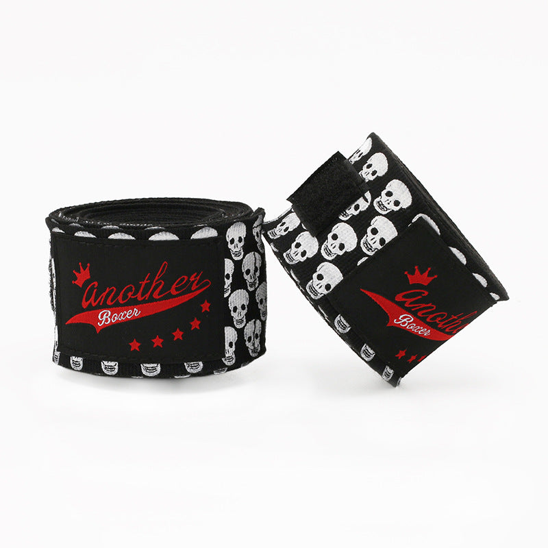 Small Black Head Pro Grade 5m Boxing Hand Wraps - Printed Elastic Bandages for Training & Combat Sports (1 Pair) Tristar Online