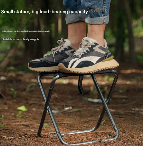 Small Grey Ultralight Portable Folding Camping Stool - Compact Aluminum Chair for Hiking, Fishing & Outdoor Events Tristar Online