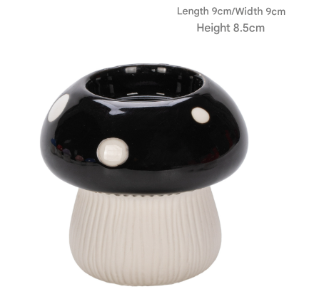 Small Size Black Whimsical Ceramic Mushroom Vase - Decorative Floral & Hydroponic Planter Tristar Online