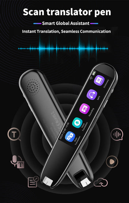 Smart AI Scan & Voice Translator Pen - 112+ Languages, Offline Mode, HD Touchscreen & Dictionary(black) Tristar Online
