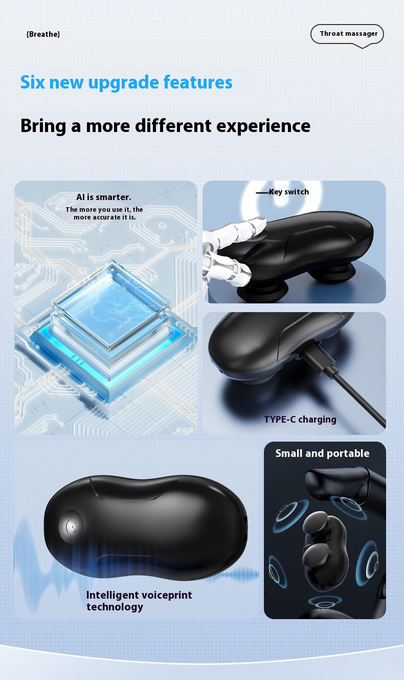 Smart Anti-Snoring Throat Massager - AI-Powered Vibration Sleep Aid, USB-C Rechargeable & Portable(black) Tristar Online
