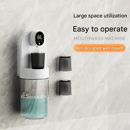 Smart Automatic Mouthwash Dispenser - 4 Adjustable Levels, LED Display, 2000mAh Battery & Magnetic Cups(white) Tristar Online