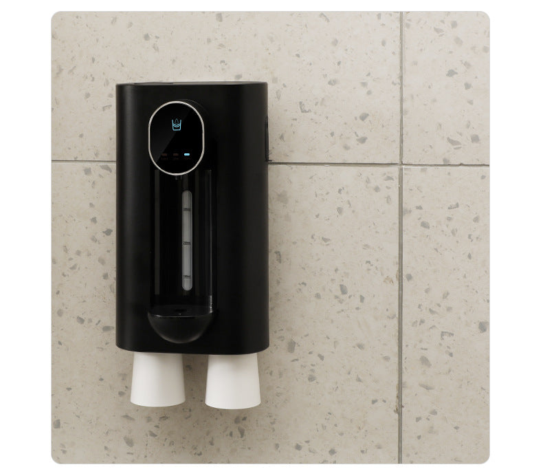 Smart Automatic Mouthwash Dispenser - Wall-Mounted, 3 Adjustable Levels, LED Display & Magnetic Cups(Black) Tristar Online