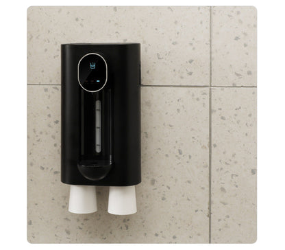 Smart Automatic Mouthwash Dispenser - Wall-Mounted, 3 Adjustable Levels, LED Display & Magnetic Cups(Black) Tristar Online