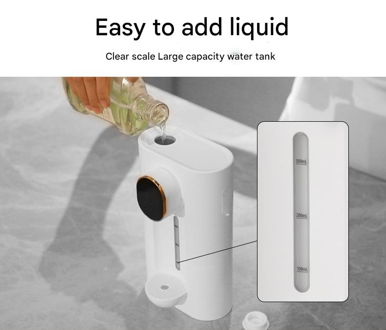 Smart Automatic Mouthwash Dispenser - Wall-Mounted, 3 Adjustable Levels, LED Display & Magnetic Cups(Black) Tristar Online